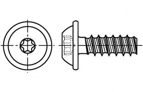 B3X10/BN20095, Винт, для термопластов, 3x10, Головка: сферическая, Torx®, сталь