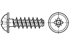 B2.5X5/BN20092, Винт, для термопластов, 2,5x5, Головка: сферическая, Pozidriv