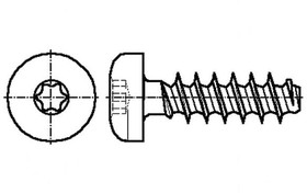 B3.5X16/BN13265, Винт, для термопластов, 3,5x16, Головка: цилиндрическая, сталь