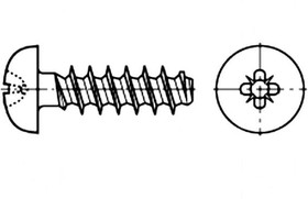 B2.2X4.5/BN20093, Винт, для термопластов, 2,2x4,5, Головка: цилиндрическая, сталь