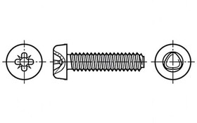 B2.5X8/BN2723, Винт, для металла, 2,5x8, Головка: цилиндрическая, Pozidriv, цинк