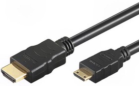 Фото 1/2 31933, Кабель, HDMI 1.4, вилка mini HDMI, вилка HDMI, 3м, черный