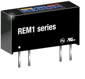 REM1-1205S, Isolated DC/DC Converters - Through Hole 1W 12Vin 5Vout 200mA