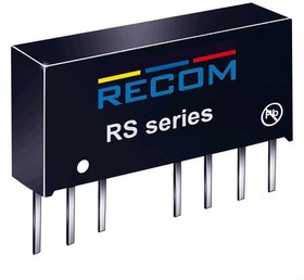 Фото 1/3 RS-4805S, Isolated DC/DC Converters - Through Hole 2W DC/DC 1kV REG 2:1 36-72Vin 5Vout