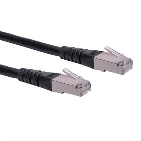 21.15.0828-100, Cat6 Straight Male RJ45 to Straight Male RJ45 Ethernet Cable, S/FTP, Black PVC Sheath, 1.5m