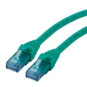 21.15.2734-100, Cat6a Straight Male RJ45 to Straight Male RJ45 Ethernet Cable, UTP, Green LSZH Sheath, 1.5m