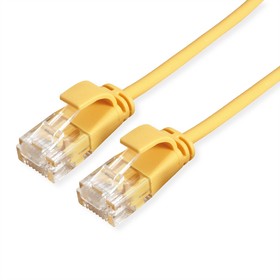 21.15.3921-100, Cat6a Straight Male RJ45 to Straight Male RJ45 Ethernet Cable, UTP, Yellow LSZH Sheath, 300mm