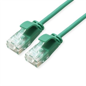 21.15.3934-100, Cat6a Straight Male RJ45 to Straight Male RJ45 Ethernet Cable, UTP, Green LSZH Sheath, 1.5m