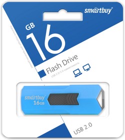 Фото 1/6 USB 2.0 накопитель Smartbuy 016GB STREAM Blue (SB16GBST-B)