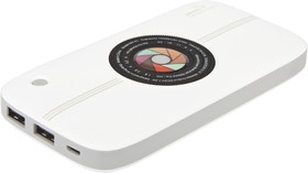 Фото 1/4 Универсальный внешний аккумулятор с функцией беспроводной зарядки QI REMAX Camera Wireless Power Bank 10000 mAh RPP-91 белый