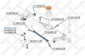 79-00053-SX, 79-00053-SX_втулка стабилизатора заднего! d15\ BMW E36 92-99/E34/E32 1.8-2.5TDs 86-97