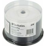 Оптический диск DVD-R Verbatim 4.7ГБ 16x, 50шт., 43755, cake box, printable