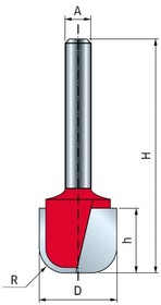 Фреза закругленная (19х15.9 мм; хвостовик 12 мм) 19-12612