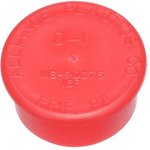 D1A, Standard Circular Connector FLANGED CAP - CONNECTOR:LDPE RED