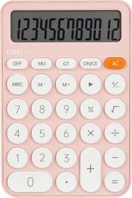 Фото 1/5 1801400, Калькулятор настольный КОМП. Deli EM124, 12-р, батар., 158х105мм, розовый