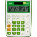 1189223, Калькулятор настольный КОМПАКТНЫЙ Deli E1238/GRN зеленый 12-разр
