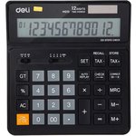 1155285, Калькулятор настольный КОМПАКТ Deli EM01020 черн 12-разр. Функ.вычис.налога