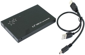 Фото 1/2 Бокс для жесткого диска 2,5" алюминиевый USB 2.0 DM-2512 черный