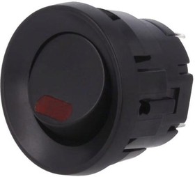 Фото 1/2 DS-060K-S-LR, ROCKER; SPST; Pos: 2; ON-OFF; 3A/250VAC; black; LED; Rcont max: 20m?