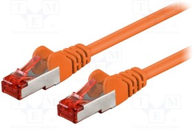 S/FTP6-CCA-002OR, Коммутационный шнур S/FTP 6 многопров CCA ПВХ оранжевый 0,25м 27AWG