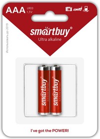 Фото 1/2 Батарейка алкалиновая Smartbuy LR03/2B (24/240) (SBBA-3A02B)