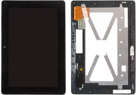 Дисплей (экран) в сборе с тачскрином для планшета Asus PadFone Infinity A86 с рамкой черный (Premium SC LCD)