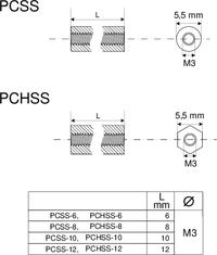 PCHSS-12, М3,латунь, шестигр.стойка для печатных плат, Connfly | купить ...