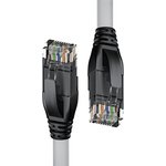 4PH-50646, 4PH Patch cord straight 10.0m UTP cat.5e, grey, black connectors ...