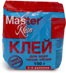 Клей обойный Master Klein для всех типов обоев 200гр (мягк.пачка) 1012 (11603226)