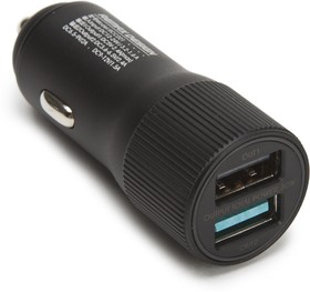 Фото 1/3 Автомобильная зарядка с 2 USB выходами REMAX Retour Car Charger RCC221 QC 3.0 2,4А черная