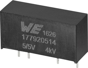 Фото 1/2 177920514, 177920514, 1-Channel, Isolated, Un-Regulated DC-DC Converter, 0mA 7-Pin, SIP