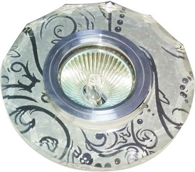 Встраиваемый светильник MR16 хром+зеркальный узор, FT 796