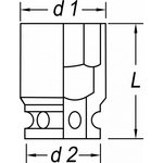 Головка торцевая ударная 6-гранная, тип N30K-16 (16 мм; 3/8") 064021016