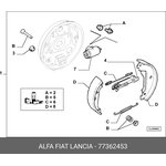 77362453, Колодки тормозные задние барабанные комплект Fiat Albea (77362453)