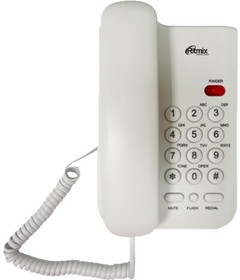 Фото 1/10 Телефон RITMIX RT-311 white, световая индикация звонка, тональный/импульсный режим, повтор, белый, 80002232