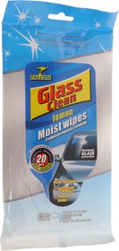 Glass Clean, Салфетка влажная для очистки стекол 22х19см в мягкой упаковке 20шт. FALCON