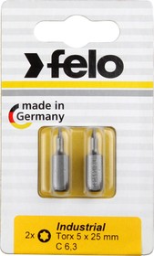 Felo Бита серии Industrial TX 5х25, 2шт на блистере 02605036