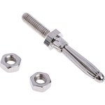 Male Banana Connectors, 4 mm Connector, Shunt Termination, 16A, 50V, Nickel Plating