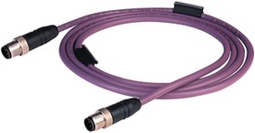 0985 342 100/5 M, Industrial Ethernet Cable, PUR, , M12 D-Coded PROFINET Type C Plug / M12 D-Coded PROFINET Type C, 5m