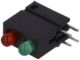 Фото 1/2 DVDD202, LED; in housing; red/green; 3mm; No.of diodes: 2; 20mA; 40°; 2?2.2V
