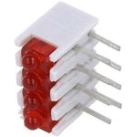 ZSU0430, LED; in housing; red; No.of diodes: 4; 20mA; Lens: red,diffused; 38°