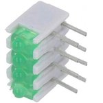 ZSU0432, LED; in housing; green; No.of diodes: 4; 20mA; Lens: diffused,green