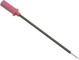 Miniature test probe, pin 0.64 mm, unsprung, 30 V, red, MICRO-PRUEF MPS 2 0,64 FT RT