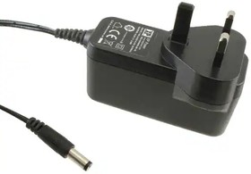 Фото 1/5 VEL24US240-UK-JA, Wall Mount AC Adapters Fixed Plug Adapter, 24W, Output Jack, Level VI