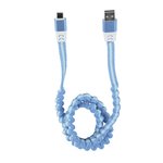 USB кабель "LP" Type-C тянучка 0.75-1.2м голубой