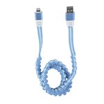 USB кабель "LP" для Apple Lightning 8 pin тянучка 0.75-1.2м голубой