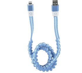 Фото 1/2 USB кабель "LP" для Apple Lightning 8 pin тянучка 0.75-1.2м голубой