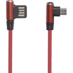 USB кабель "LP" Micro USB оплетка Т-порт 1м красный