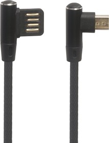 Фото 1/2 USB кабель "LP" Micro USB оплетка Т-порт 1м черный