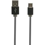 USB кабель "LP" Type-C металлическая оплетка 1м черный
